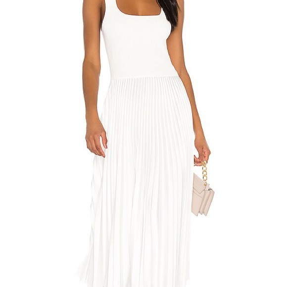 Theory White Sleeveless Pleated Maxi Dress - Picture 5 of 5